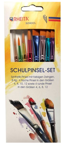 Schulpinselset Synthetik 8tlg - 12 VPE