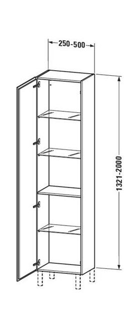 Duravit Hochschrank INDIVIDUAL L-CUBE 250/500x200/363x1321/2000mm Ans re ta sm