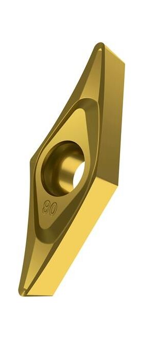 Drehwendeschneidplatte ISO VCGT 110202E-SF3:T8315 D.2,8mm PVD beschichtet Gold - VPE: 10