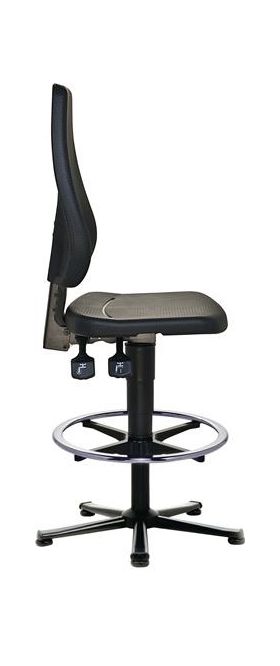 Arbeitsdrehstuhl TECWERK Bodengleiter+Fußring Integralschaum schwarz 580-850mm