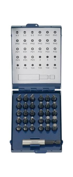Bitsortiment 31-tlg.Schlitz/PH/PZD/TX m.Magnet u.Spreng-Ri TECWERK