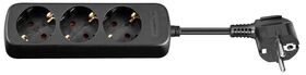 Steckdosenleiste 3-fach, 1,5 m, schwarz, 1.5m- VPE: 1