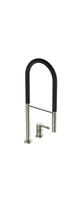 IDS 2-Loch-Küchenarmatur GUSTO Semi-Pro 2F-Brause, Ausladung 225mm silver storm IDEAL STANDARD