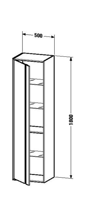 Duravit Hochschrank KETHO 360x500x1800mm Anschlag rechts leinen