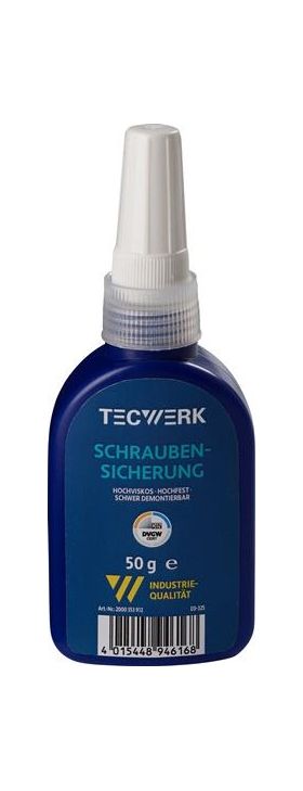 Schraubensicherung 50g hf.hv.rot DVGW Flasche TECWERK