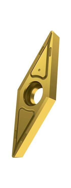 Drehwendeschneidplatte ISO VCGT 070202E-FF2:T8315 D.2,2mm PVD beschichtet Gold - VPE: 10