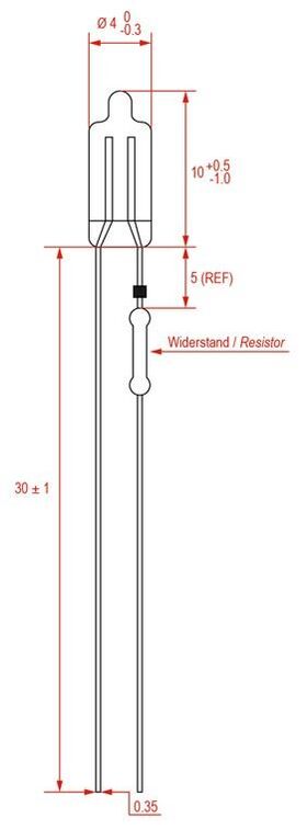 Mini-Pisello Subminiatur-Glimmlampe, 0,25 W- VPE: 100