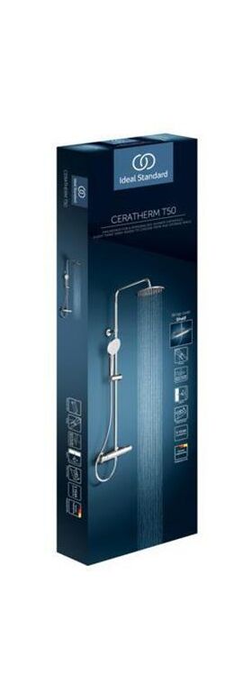 IDS Duschsystem IDEALRAIN mit CeraTherm T50 Brausethermostat chrom IDEAL STANDARD