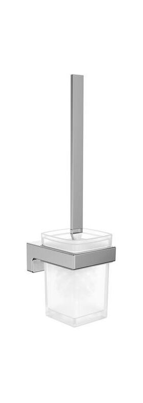 Emco Toilettenbürstengarnitur CUE Wandmodell, Kristallglas satiniert chrom EMCO