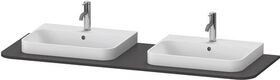 Duravit Konsolenplatte HAPPY D.2 PLUS 16x1600x550mm m 2 Ausschnitten gra smatt