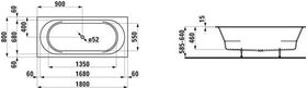 Laufen Einbau-Badewanne LAUFEN PRO 1800x800mm weiß