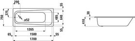 Laufen Einbau-Badewanne LAUFEN PRO 1700x750mm weiß