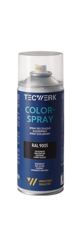 Colorspray tiefschwarz seidenmatt RAL 9005 400ml Spraydose TECWERK