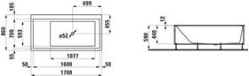 Laufen Einbau-Badewanne KARTELL 1700x860mm Ecke re m LED-B. i Überlaufsp