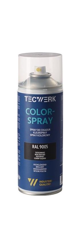 Colorspray tiefschwarz hochglänzend RAL 9005 400ml Spraydose TECWERK
