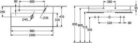 V&B Waschtisch MEMENTO 2.0 1000x470mm m ÜL f 2x 1-L Arm Sto wh C+