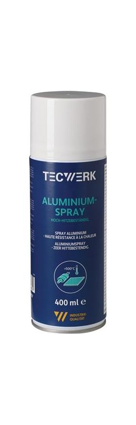 Aluminiumspray b.+500GradC hellsilber,glänzend 400ml Spraydose TECWERK