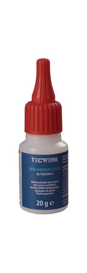 Sekundenkleber blitzschnell 20g farblos Flasche TECWERK