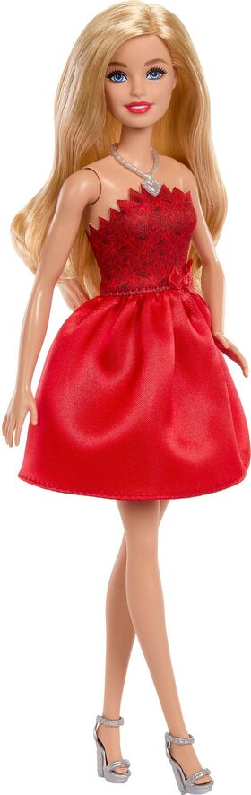 BRB 80 Jahre Mattel Puppe m. rotem Kleid