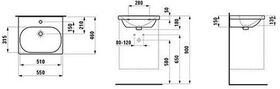 Laufen Waschtisch LUA 55x46cm unterbauf m ÜL 1 HL-A weiß