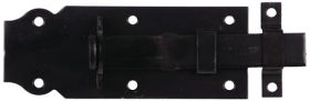 Schlossriegel L.120mm B.44mm ger.STA verzinkt,schwarz ku.-besch.GAH