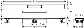 HG Komplettset uBox universal für Duschrinnen Fertigsets, flach 900mm