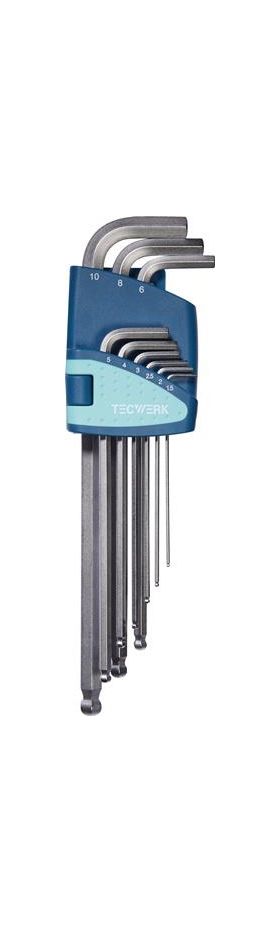 Winkelschraubendrehersatz 9-tlg.Ku.-Halter SW 1,5-10mm lang Kugelk.TECWERK