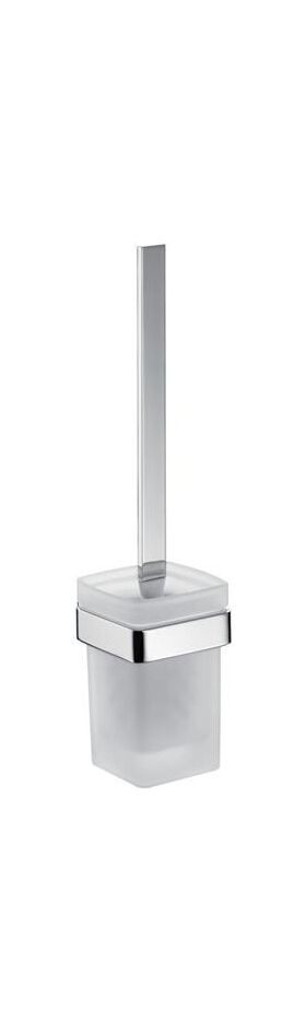 Emco Toilettenbürstengarnitur LOFT Beh Kr-Gl satiniert Bürste schwarz chrom EMCO