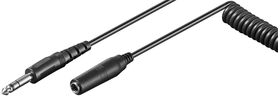 Kopfhörerverlängerung 6,35 mm, Spiral-Kabel, 5m- VPE: 1