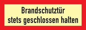 Brandschutzzeichen DIN 4066 L297xB105mm Brandschutztür stets geschl.halten Folie