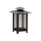 METALLWARENFABRIK MOLL Grablaterne Metall lackiert mit Parolglas bronzefarben 14x14x23cm schwarz