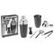 Cocktail-Mixer-Set 5-teilig, Cocktailshaker (500 ml), Cocktaillöffel, Eiszange, Barsieb und Barmaß (2 cl / 4 cl)