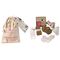 Geschenkanhänger Set 'Loveria' 100 Teile | 1 Stoffbeutel | 25 rechteckige Geschenkanhänger aus Kraftkarton | 25 rechteckige Geschenkanhänger aus weißem Karton | 25 runde Geschenkanhänger aus weißem Karton | 25 herzförmige Geschenkanhänger aus Kraftkarton