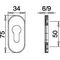 Feuerschutzcliprosette 0813/6 Alu.F12 Ovalrosette Profiltür EDI