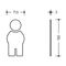Symbol Mann 801.91.010 PA Farb-Nr.99 B.71,5mm H.150mm S.3mm HEWI