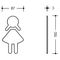 Symbol Frau 801.91.020 PA Farb-Nr.97 B.87mm H.150mm S.3mm HEWI