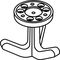 Dreifachhaken Ser.477 matt,elastisch 97 lichtgrau H.69mm D.51mm HEWI