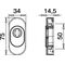 Schlüsselrosette 0815/0000 Alu.F1 Schildst.14,5mm PZ ov.EDI