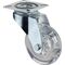 Lenkrolle D.75mm Trgf.50kg m.Platte Gleitlager Ku.transp.BS ROLLEN