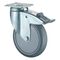 Lenkrolle m.Festst.D.100mm Trgf.80kg m.Platte Kugell.Gum.grau BS ROLLEN
