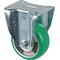 Bockrolle D.100mm Trgf.200kg Bockrollen PU Platte L105xB85mm Farbe Rl.grün
