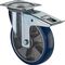 Lenkrolle D.80mm Trgf.155kg m.Festst.PU 104x80mm blau BS ROLLEN