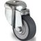 Lenkrolle D.100mm Trgf.100kg m.Rückenloch Kugell.Gum.grau PROMAT