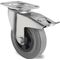 Lenkrolle m.Festst.D.100mm Trgf.75kg m.Platte Rollenlager VG grau PROMAT