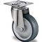 Lenkrolle D.75mm Trgf.75kg m.Platte Platten-B.60mm Gleitlager VA TPE PROMAT