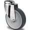 Lenkrolle D.125mm Trgf.100kg Rückenloch PP Gleitlager VA TPE grau PROMAT
