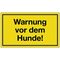Hinweiszeichen Warnung vor dem Hunde L250xB150mm gelb schwarz Ku.