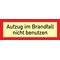 Brandschutzzeichen DIN 4066 L297xB105mm Aufzug im Brandfall n.benutzen Ku.