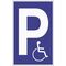 Parkplatzbeschilderung Parken f.Behinderte L250xB400mm Ku.blau/weiß