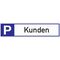 Parkplatzbeschilderung Parkplatz f.Kunden L460xB110mm Alu.weiß/blau/schwarz